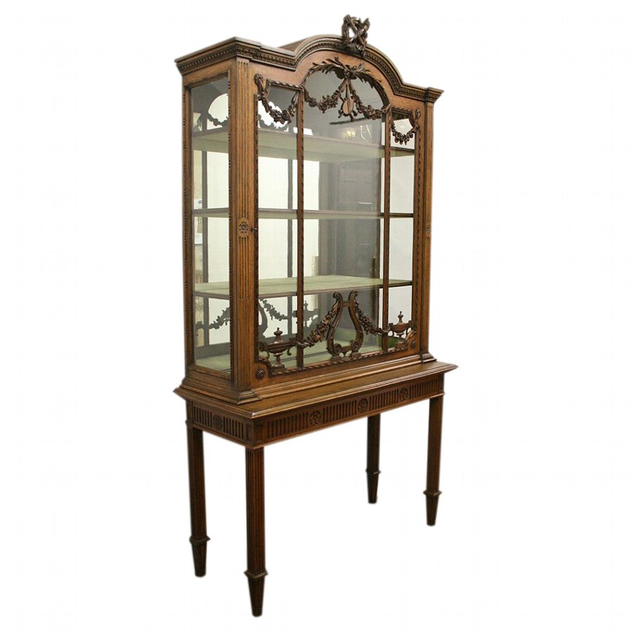 Antique French Style Oak Display Cabinet Antiques Co Uk