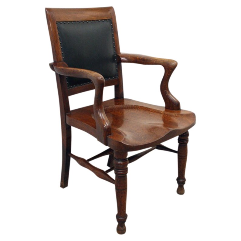 Large Victorian Oak Desk Chair