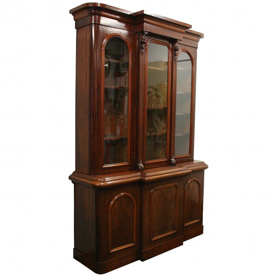 Victorian 3 Door Mahogany Cabinet Bookcase