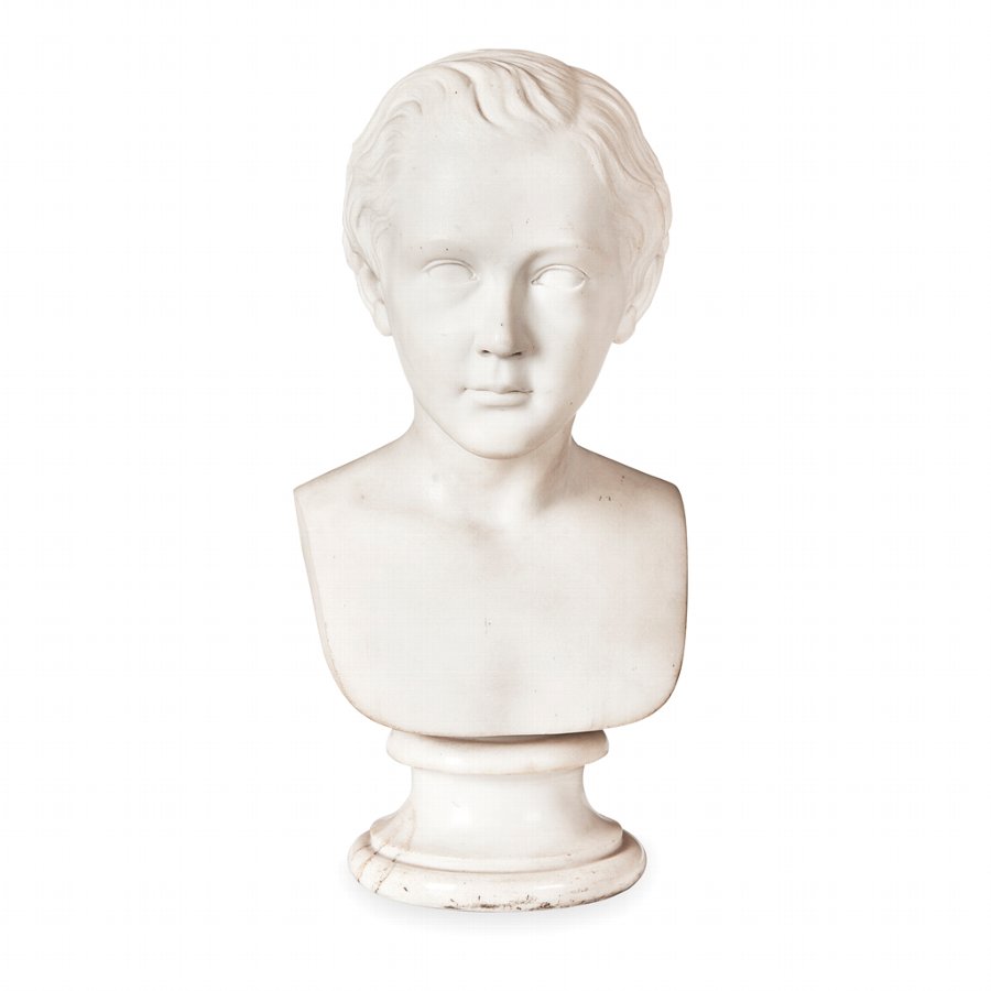 Victorian Marble Bust of a Young Boy