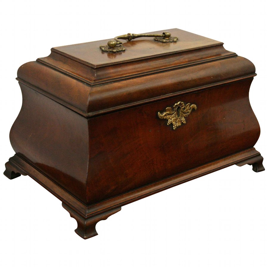 Antique Mahogany Tea Caddy ANTIQUES.CO.UK