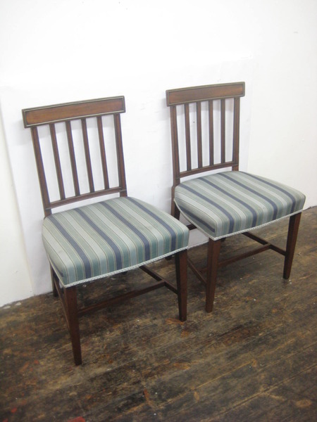 Pair of Late George III Mahogany Dining Chairs