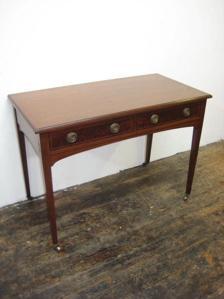 George III Style Inlaid Mahogany Side Table
