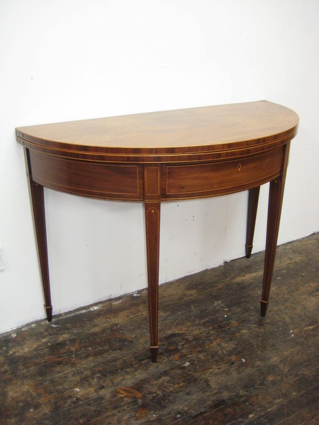 Scottish George III Demi Lune Mahogany Card Table