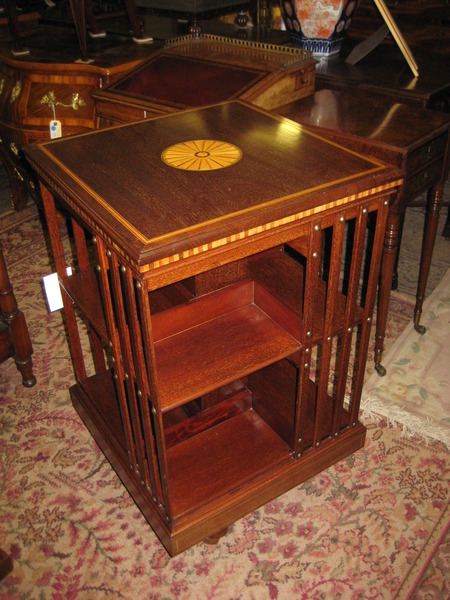 Antique Edwardian Maple Co Revolving Bookcase Antiques Co Uk