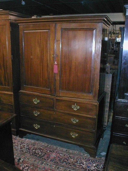 George III Mahogany Linen Press