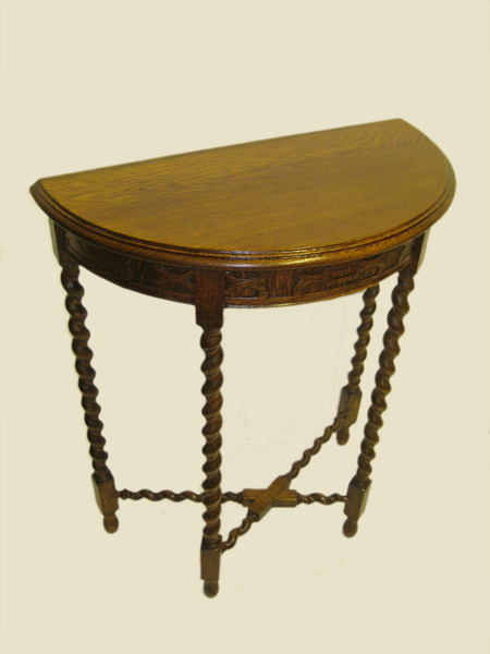 Jacobean Style Demi Lune Side Table