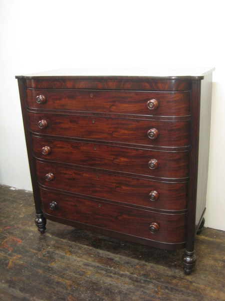 William IV Barrel-Front Mahogany Chest of Drawers