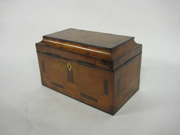 Unusual George III Crossbanded Tea Caddy