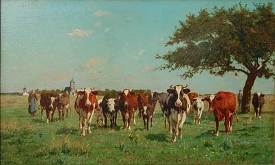 Antique Cattle in a Landscape