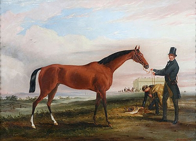 Antique Portrait  of 'Malacca ' Winner of the Cambridge Stakes 1856