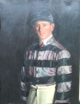 Antique Portrait of Herbert Jones 1881-1951, Royal Jockey,  in his racing silks