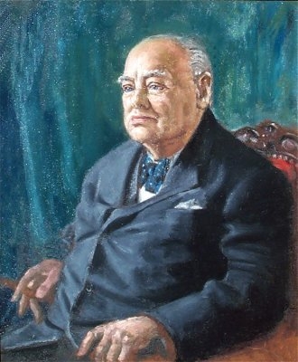 Antique Portrait of Winston Churchill