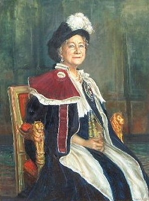 Antique Portrait Queen Elizabeth the Queen Mother (1900-2002)