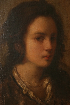 Antique Portrait study of a young girl