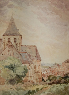 Antique Saint Denis church in Amboise