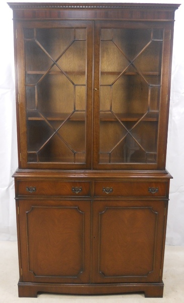 Antique Bookcase Georgian Style Mahogany Cabinet