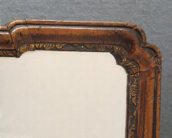 Antique 18th cent walnut standing mirror