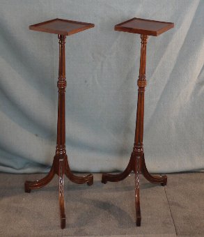 Pair of mahogany jardinere plant stands