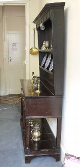 Antique Georgian oak dresser and rack
