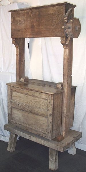 Antique Welsh oak cheese press