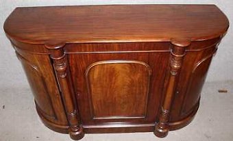 Antique 1900's Solid Mahogany Bow fronted Sideboard with cupboards .Lovely Shape.