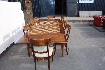 Antique Mahogany Dining Table with Tiled Top extends with 2 leaves. NOT WITH CHAIRS