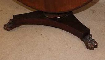 Antique 1900's Mahogany Loo Table with deep rim and claw feet . Can store upright.