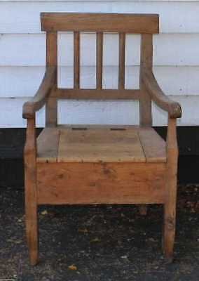 1920's Original Pine Comode Armchair
