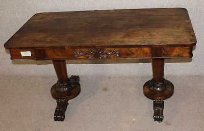 Antique Lovely Versatile 1850 Rosewood Library Table with Drawers on carved Legs.
