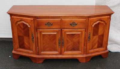 Solid Mahogany Bow fronted shape Sideboard with cupboards and Drawers.