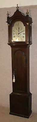 Oak Cabinet Silvered Dial 8 Day Grandfather Clock with Chime.1840 Thomas Watkins