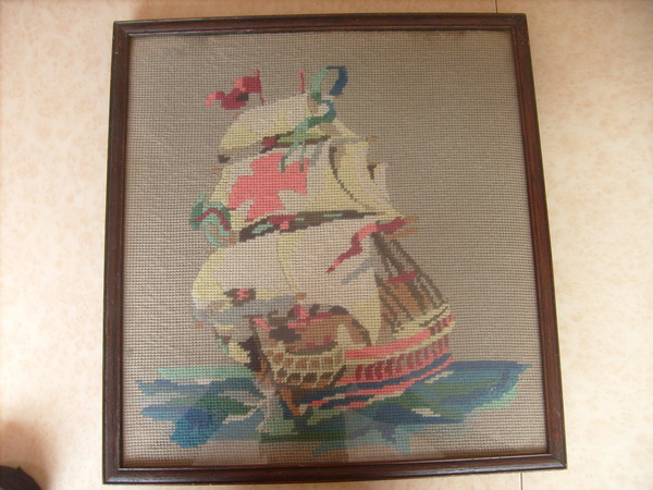 ANTIQUE TAPESTRY ARTWORK,FRAMED BY BOOTS FRAMING DEPARTMENT NUMBERED 3638/63