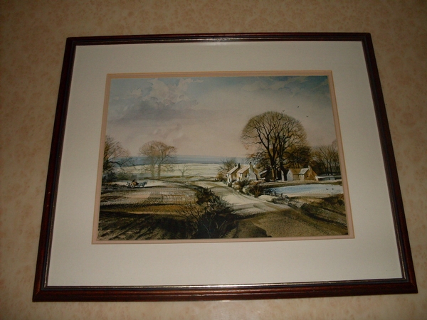 FRAMED PRINT BY ROWLAND HILDER:THE FARM POND,ST MICHAEL