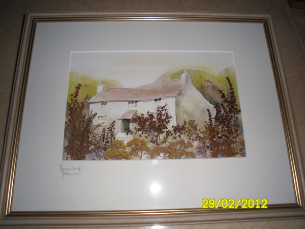ORIGINAL WATERCOLOUR PAINTING,LANDSCAPE by ELIZABETH YARNOLD -ROSE COTTAGE NO.78-SIGNED BY ARTIST-MOUNTED AND FRAMED