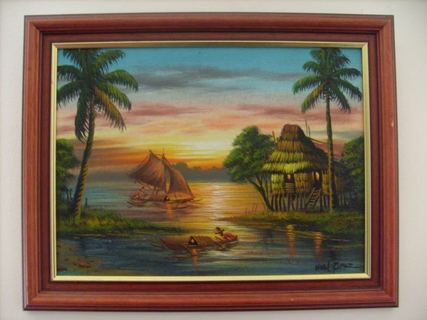 OIL ON BOARD SEASCAPE PAINTING by NOEL CRUZ, FRAMED AND SIGNED BY ARTIST