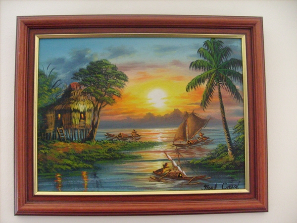  OIL ON BOARD SEASCAPE PAINTING by NOEL CRUZ , FRAMED AND SIGNED BY ARTIST