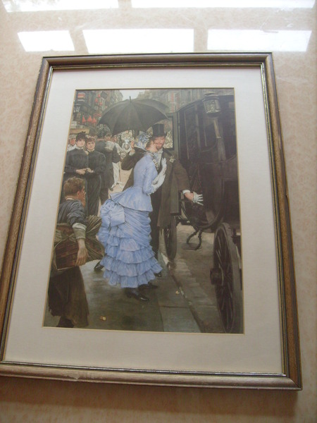 ANTIQUE TISSOT PRINT - THE BRIDESMAID BY TISSOT,MOUNTED AND FRAMED BY JONES FINE ART AROUND 1936