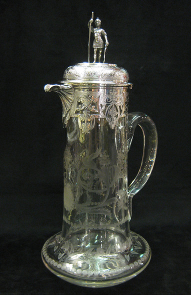 Silver topped claret jug