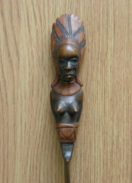 Vintage looking Hand Carved African Wooden Dagger