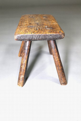Antique A fine early ash stool c. 1840
