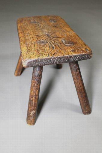 Antique A fine early ash stool c. 1840