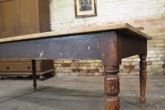 Antique Victorian scrub top table from a Bedfordshire asylum laundry