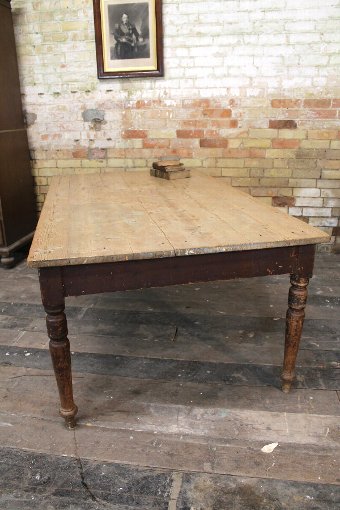 Antique Victorian scrub top table from a Bedfordshire asylum laundry