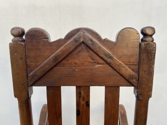 Antique A large 17th c Scottish open arm chair from Braemar Castle