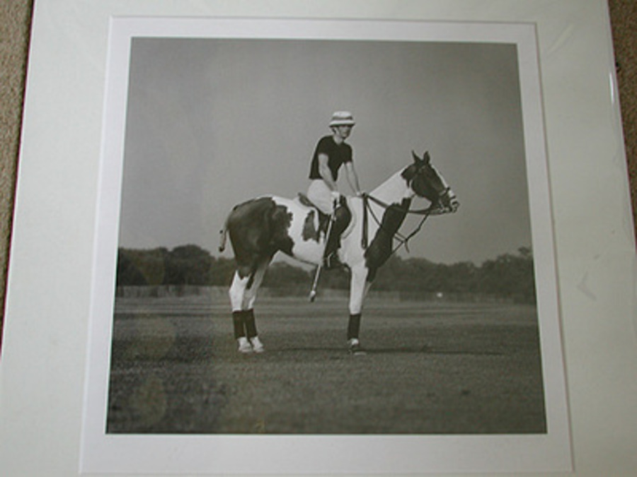 A limited edition  photograph by Mike Roberts English 20th century Prince Charles Guards polo clu...
