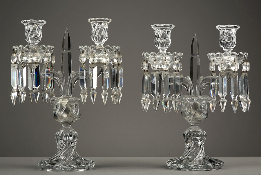 Paire of Baccarat crystal candelabra