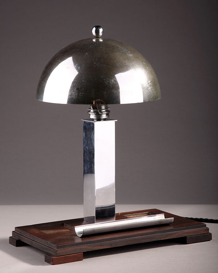 Desk lamp with an inkwell