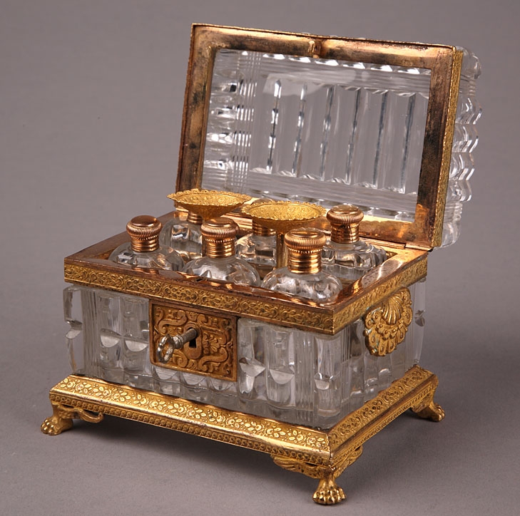 Crystal and giltbronze perfume casket