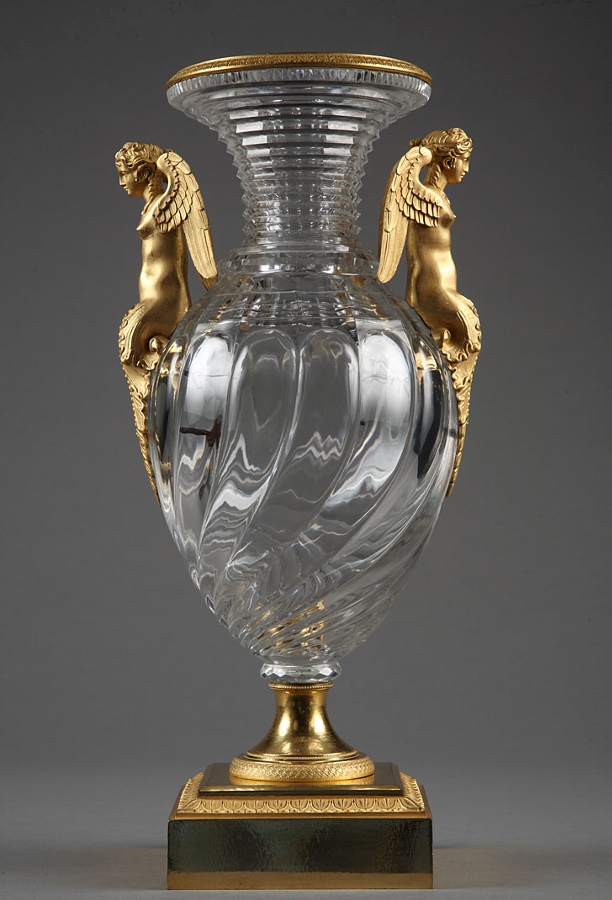 Crystal vase with gilt bronze mounts